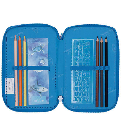 Beckmann Pencil Case w. Contents - Ocean