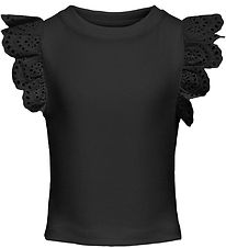 Kids Only Top - Rib - KogDrea - Black w. Pointelle