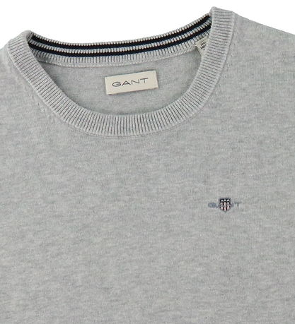 GANT Blouse - Knitted - Shield Classic+ - Light Grey Melange