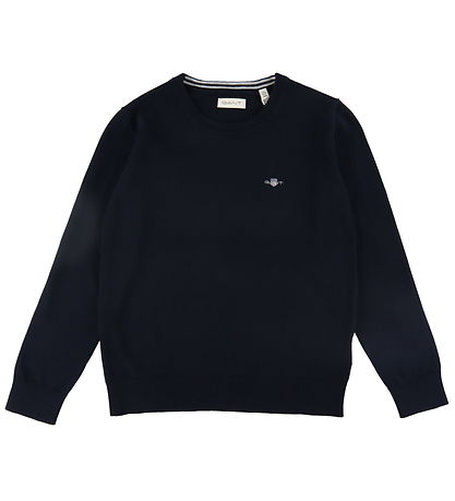 GANT Tröja - Stickad - Shield Classic+ - Evening Blue