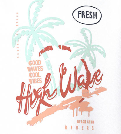 T-Shirt Name It - NkmVux - Bright White/Élevé Wave T-Shirt Name It - NkmVux - Bright White/Élevé Wave