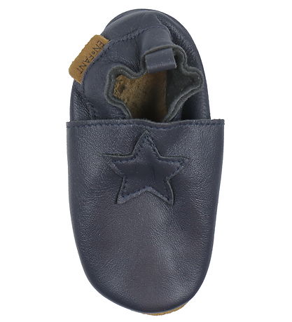 En Fant Leder-Krabbelschuhe - Blue Night