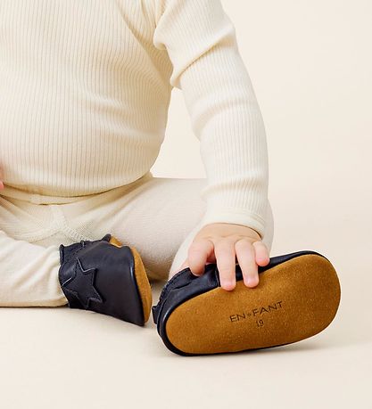 En Fant Leder-Krabbelschuhe - Blue Night