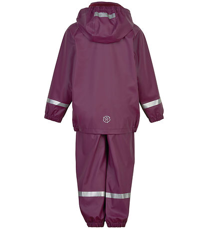 Color Kids Rainwear w. Suspenders - PU - Plum Caspian