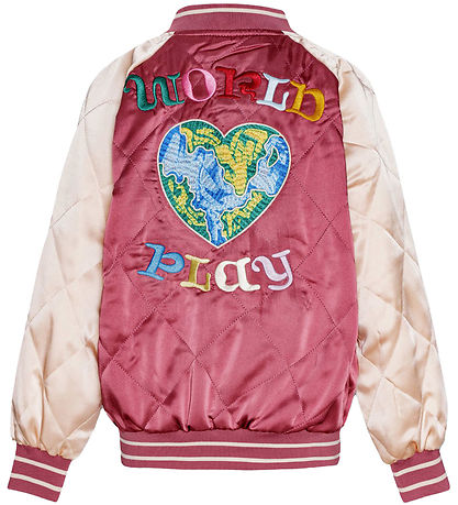 Molo Bomber Jacket - Haru - Dark Rose/Cream w. Embroidery