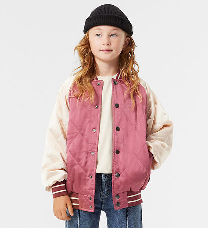 Molo Bomber Jacket - Haru - Dark Rose/Cream w. Embroidery