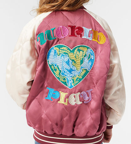 Molo Bomber Jacket - Haru - Dark Rose/Cream w. Embroidery