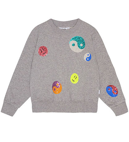 Molo Sweatshirt - Marge - Grey Melange w. Sequins