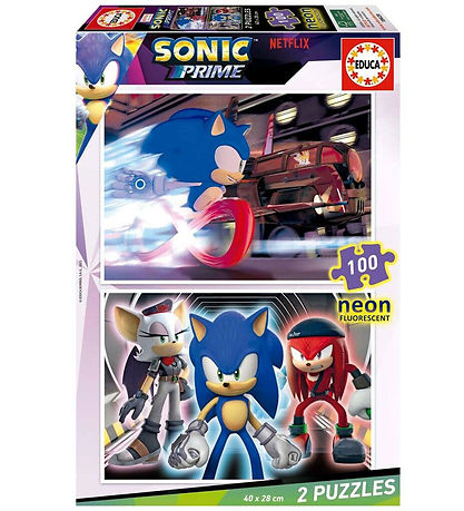 Educa Púsluspil - 2x100 Kubbar - Sonic Frumtala Neon