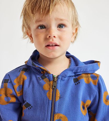 Bobo Choses Zip Sweatshirt - Navy Blue w. Guitars