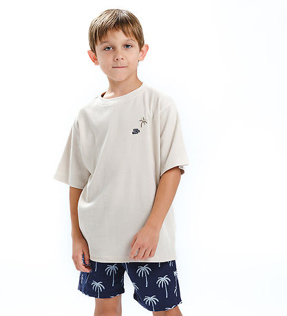 Hust and Claire T-shirt - Anskil - Sand Stone w. Palm