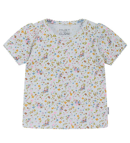 Hust and Claire T-shirt - Rib - Blancalina - Water w. Flowers