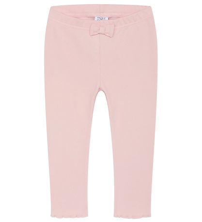 Hust and Claire Leggings - Rib - Le - Icy Pink w. Bow