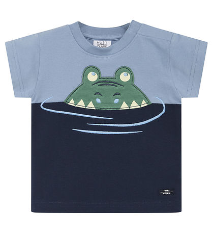 T-Shirt Hust and Claire - Arthur - Décoloré Blue av. Crocodile T-Shirt Hust and Claire - Arthur - Décoloré Blue av. Crocodile