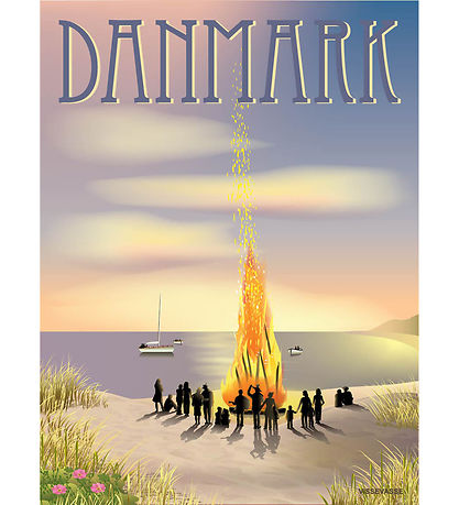 Vissevasse Poster - 15x21 cm - Dänemark - Sankt Hans