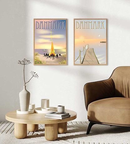 Vissevasse Poster - 50x70 cm - Dänemark - Sankt Hans