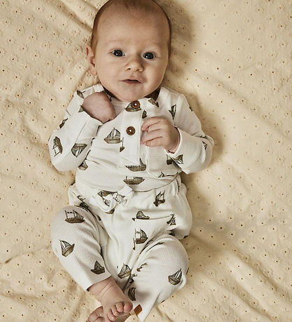 Lil' Atelier Trousers - Rib - NbmGavo - Coconut Milk/Boat
