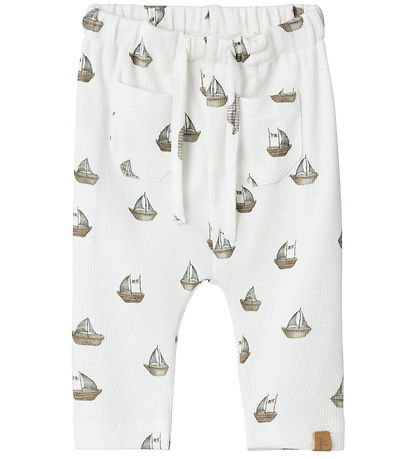 Lil' Atelier Trousers - Rib - NbmGavo - Coconut Milk/Boat Lil' Atelier Trousers - Rib - NbmGavo - Coconut Milk/Boat