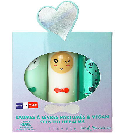 Inuwet Lippenbalsems - 3-pack - Zeeschelp - Cotton Candy/Apple/C