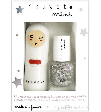 Inuwet Leplapomade/Naglalakk - Cotton Candy/Stars - Hvítt