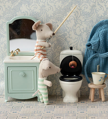 Maileg Miniature Dresser w. Wax & Mirror - Mouse - Mint