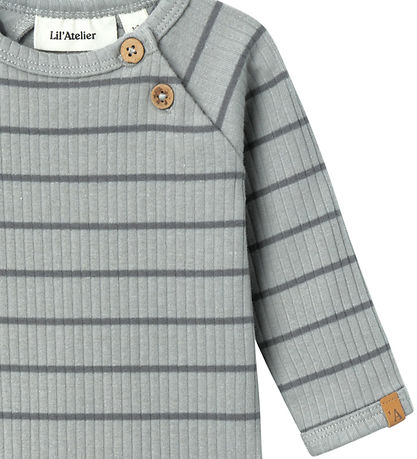 Lil' Atelier Romper l/æ - Rib - NbmKail - Kalksteen