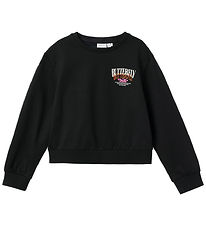 Name It Sweatshirt - Kurz geschnitten - NkfKastane - Schwarz m. 