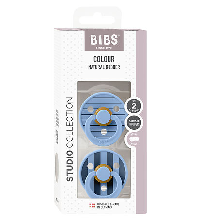BIBS Colour Schnuller - 2er-Pack - Gr. 2 - Rund - Sky Blue/Steel