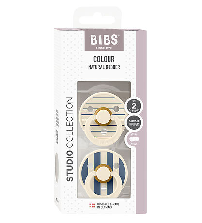 BIBS Colour Spenen - 2-pack - Maat 2 - Rond - Ivory/Steel Blue