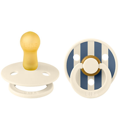 BIBS Colour Spenen - 2-pack - Maat 2 - Rond - Ivory/Steel Blue