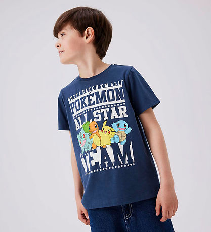 T-Shirt Name It - Non - NkmJust Pokémon - Dark Denim