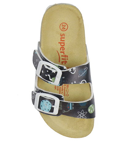 Superfit Sandaler - Fussbett toffel - Marinblå m. Rumstema