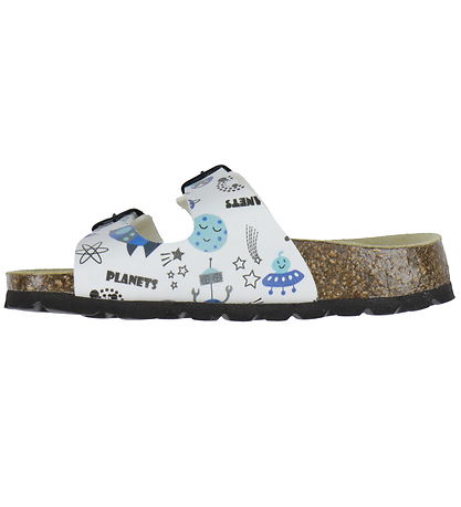 Superfit Sandals - Fussbett slipper - White/Blue w. Space theme