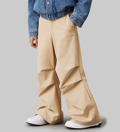 Calvin Klein Bukser - Fallskjerm - Pale Khaki Calvin Klein Bukser - Fallskjerm - Pale Khaki