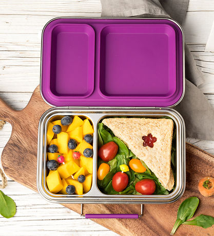 Lekkabox Nestisbox - Duo - Ryðfrítt stál - 750 ml - Fjólublátt Lekkabox Nestisbox - Duo - Ryðfrítt stál - 750 ml - Fjólublátt