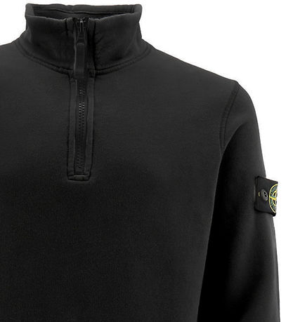 Stone Island Sweatshirt m. Reißverschluss - Schwarz
