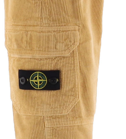 Stone Island Flauelsbuxur - Natural Drapplitað