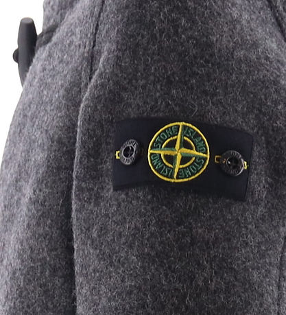 Stone Island Mantel - Wolle - Dunkelgrau-Meliert