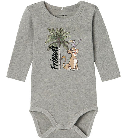 Name It Bodysuit L/æ - NbmJebbi Lion King - Grey Melange Name It Bodysuit L/æ - NbmJebbi Lion King - Grey Melange