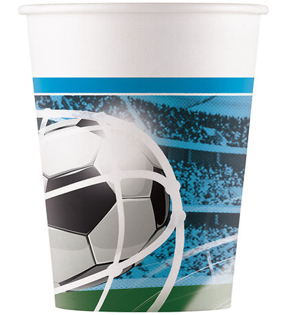 Decorata Party Pappkopp - 8-pack - 200 ml - Fotballfans