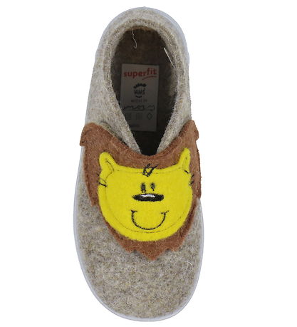 Superfit Slippers - Wool - Happy - Beige/Gray