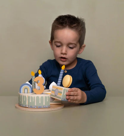 Little Dutch 생일 케이크 - 26조각 - 나무 - 파란색