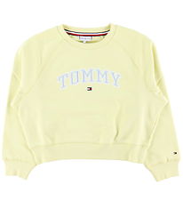 Tommy Hilfiger Sweatshirt - Lemon Pit m. Lichtblauw Tommy Hilfiger Sweatshirt - Lemon Pit m. Lichtblauw
