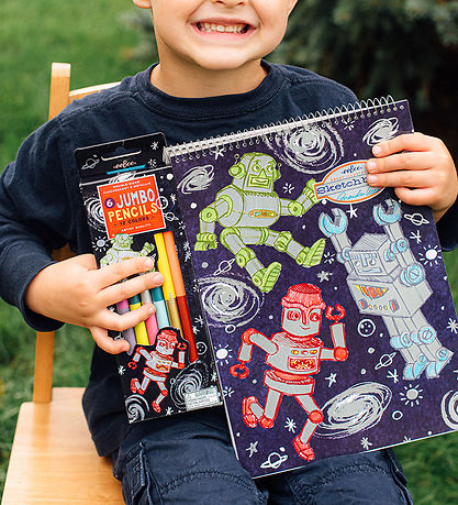 Eeboo Colouring Pencils w. Sharpener - Jumbo - 6 pcs - Robot Eeboo Colouring Pencils w. Sharpener - Jumbo - 6 pcs - Robot