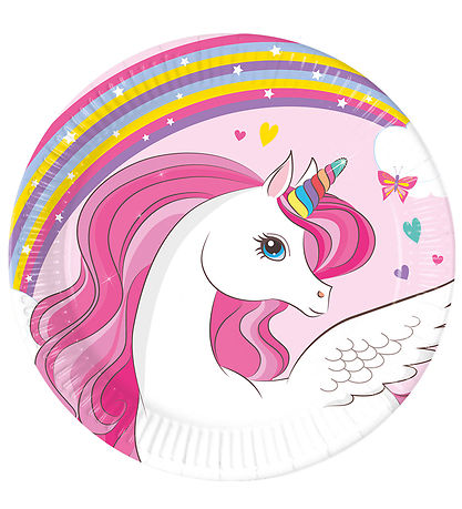 Decorata Party Papirtallerkener - 8-pack - 19,5 cm - Unicorn Rai