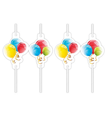Decorata Party Straws - 4-Pack - Sparkling Balloons Decorata Party Straws - 4-Pack - Sparkling Balloons