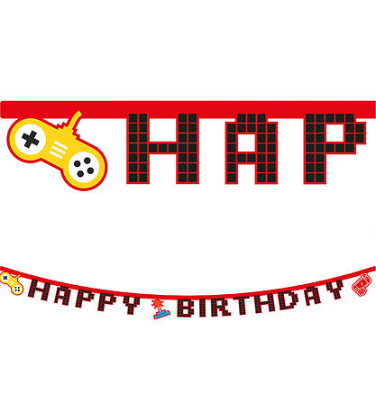 Decorata Party Happy Birthday Banner - Gaming Party Decorata Party Happy Birthday Banner - Gaming Party