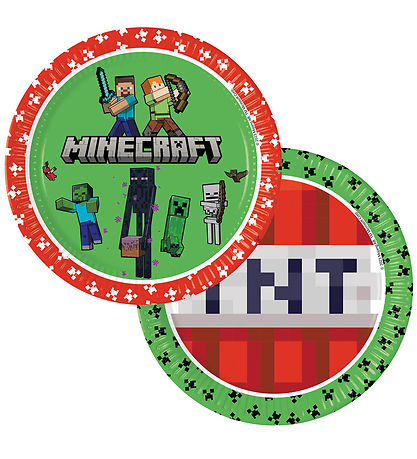 Decorata Party Paper plates - 8-Pack - 23 cm - Minecraft