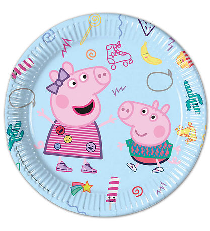 Decorata Party Papirtallerkener - 8-pack - 23 cm - Peppa Pig Rot