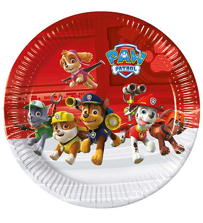 Decorata Party Pappadiskar - 8 Pakki - 23 cm - Paw Patrol Tilbún